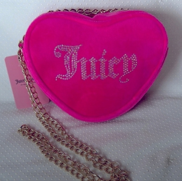 Juicy Couture Kids Pink Heart-Shaped Bag With Gold Chain, NWT - Picture 1 of 5